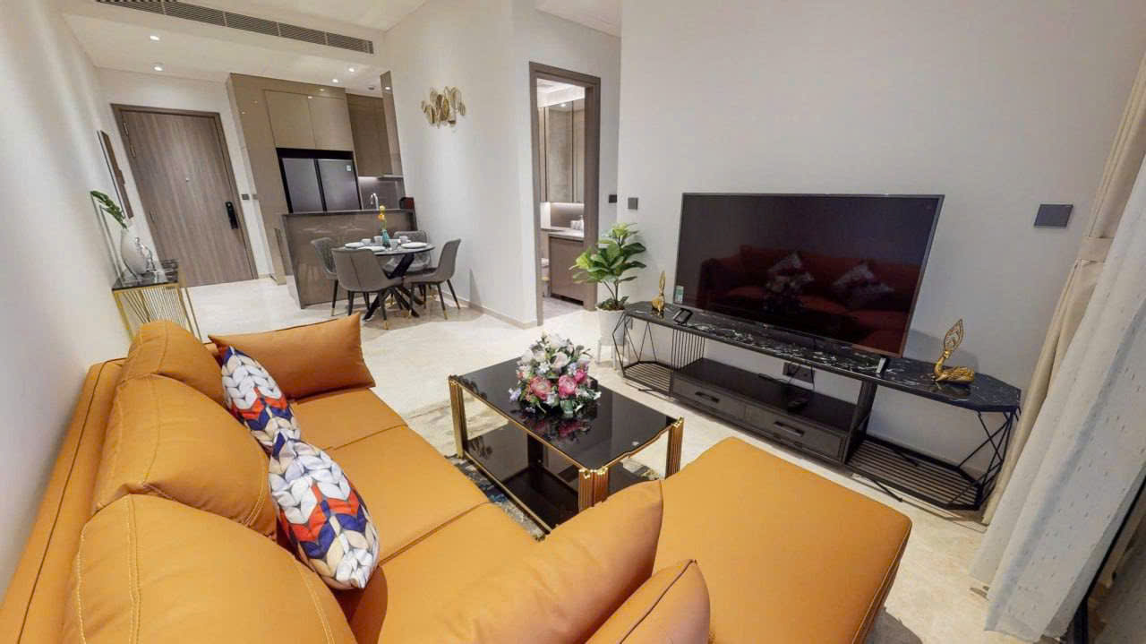 Cho thuê căn hộ Quận 1, căn hộ The Marq, 2PN, 71m2, giá thuê 40 triệu/tháng.