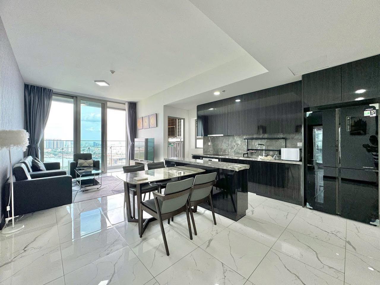 Cho thuê căn hộ Quận 2, căn hộ Empire City Thủ Thiêm, 2PN, 98.79m2, giá thuê 34 triệu/tháng.